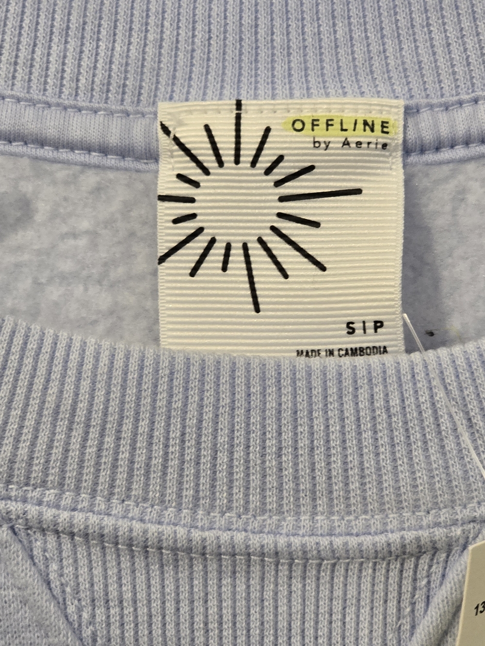 NWT Offline By Aerie Crewneck Sweatshirt Light Blue - Small - Picture 5 of 5